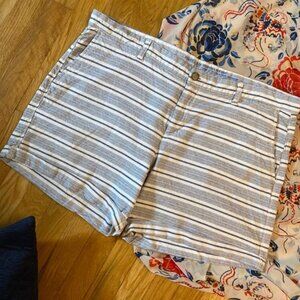 Striped Khaki Girlfriend 6 Inch Shorts